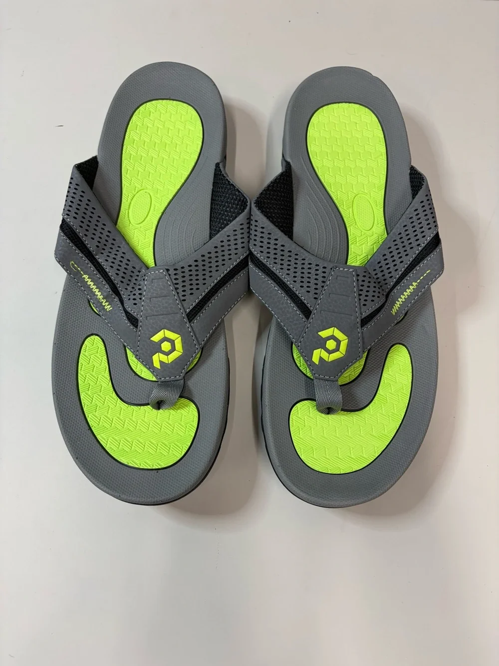 Monaco Black & Neon Green Athletic Sandals